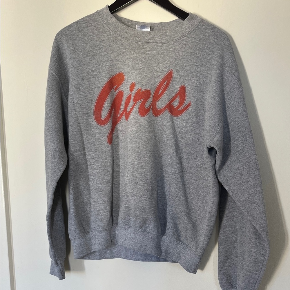 Gray Sweatshirt with Red Print